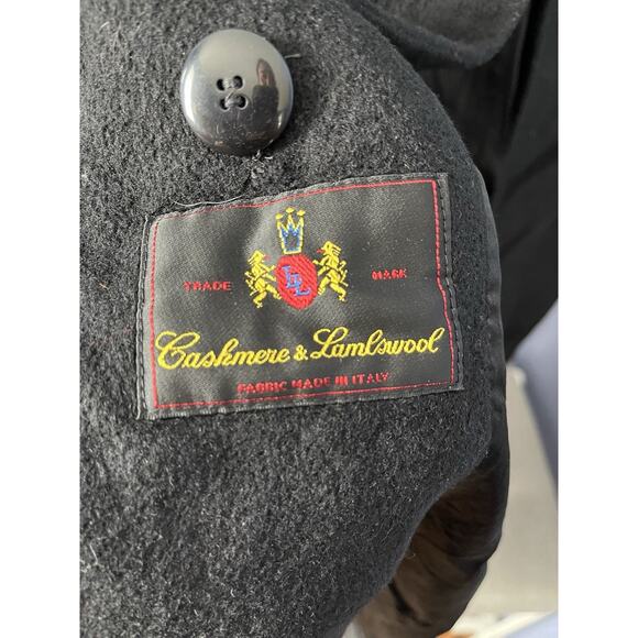 Lary Levine black coat cashmere lambswoll Italian luxury vintage old money 6 - Picture 3 of 7